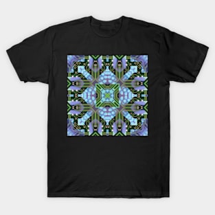 Circuitboard fire Kaleidoscope Pattern (Seamless) 16 T-Shirt